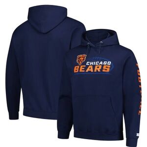 Starter Navy Chicago Bears Vintage Men’s Pullover Hoodie Size Medium NWT